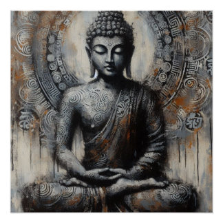 PÓSTER PINTA METÁLICA BUDHA ART #13