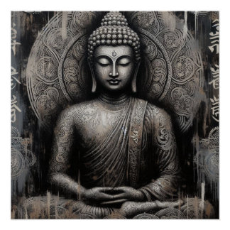 PÓSTER PINTA METÁLICA BUDHA ART #21