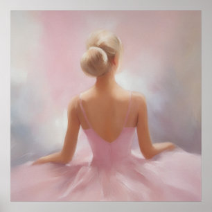Poster Pintada Ballerina a rosa