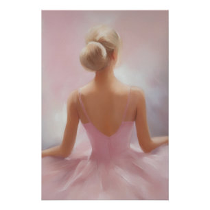 Póster Pintada Ballerina a rosa