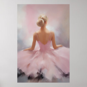 Poster Pintada Ballerina a rosa