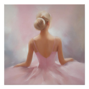 Póster Pintada Ballerina a rosa