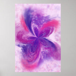 Poster Pintado Abstrato Fantasy Flower Watercolor