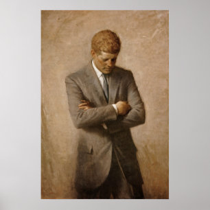 Poster Pintado John F. Kennedy White House Retrato