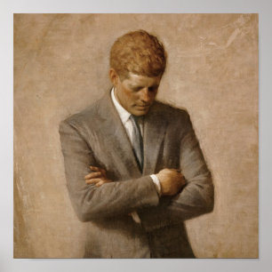 Poster Pintado John F. Kennedy White House Retrato
