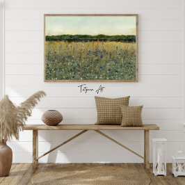 Poster Pintagem Vintage de Campo de Flores Selvagens