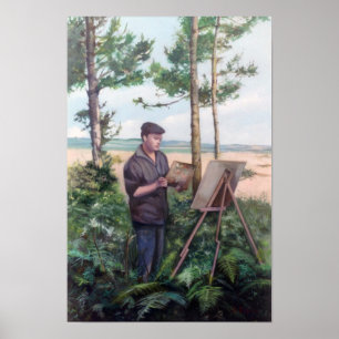 Póster Pintando al aire libre (Autorretrato)