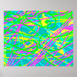 Poster Pinte Meus Sonhos Padrão de Rabiscos Artes Express