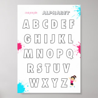 Poster Pinte seu próprio ABC infantil