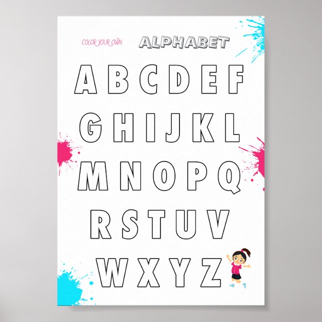 Poster Pinte seu próprio ABC infantil (Frente)