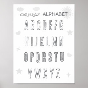 Poster Pinte seu próprio alfabeto
