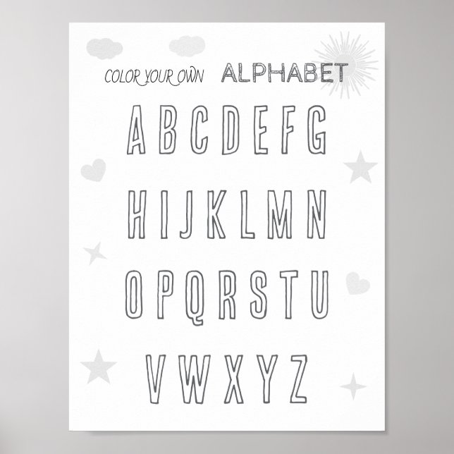 Poster Pinte seu próprio alfabeto (Frente)