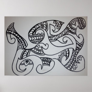 Poster Pinte Você Mesmo Motivo Maori