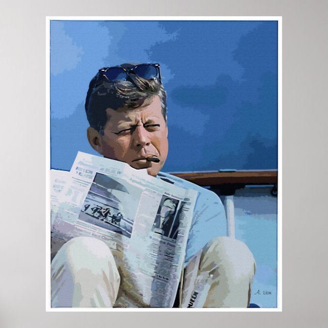 Poster Pintel de óleo John F. Kennedy (Frente)