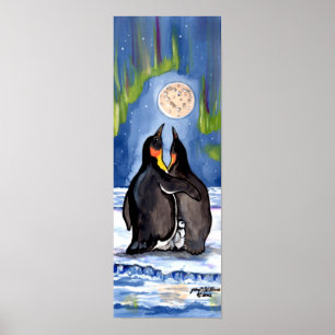 Póster Pintinho da Família Penguin Aurora Moon Romântic