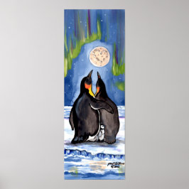 Póster Pintinho da Família Penguin Aurora Moon Romântico