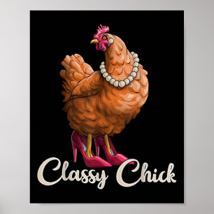Poster Pintinho De Vaca Camisa Engraçada Garota De Frango