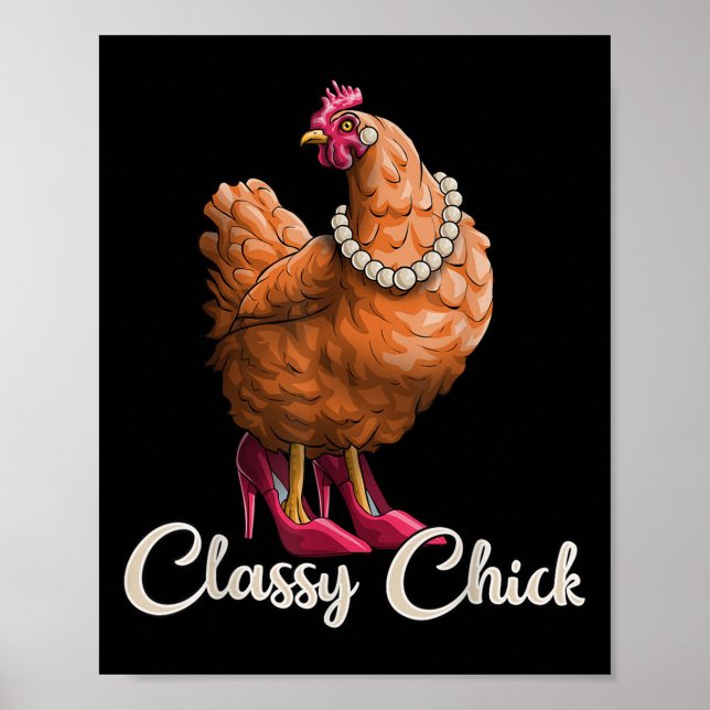 Poster Pintinho De Vaca Camisa Engraçada Garota De Frango (Frente)