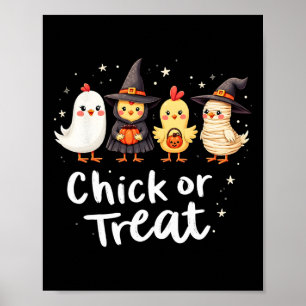 Poster Pintinho Ou Tratar Figurino De Frango De Halloween