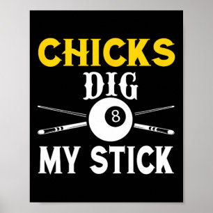 Poster Pintinhos Cig My Stick Engraçado Piscina Player Bi