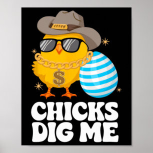 Poster Pintinhos Me Engraçam Felz pascoa Engraçado Doming