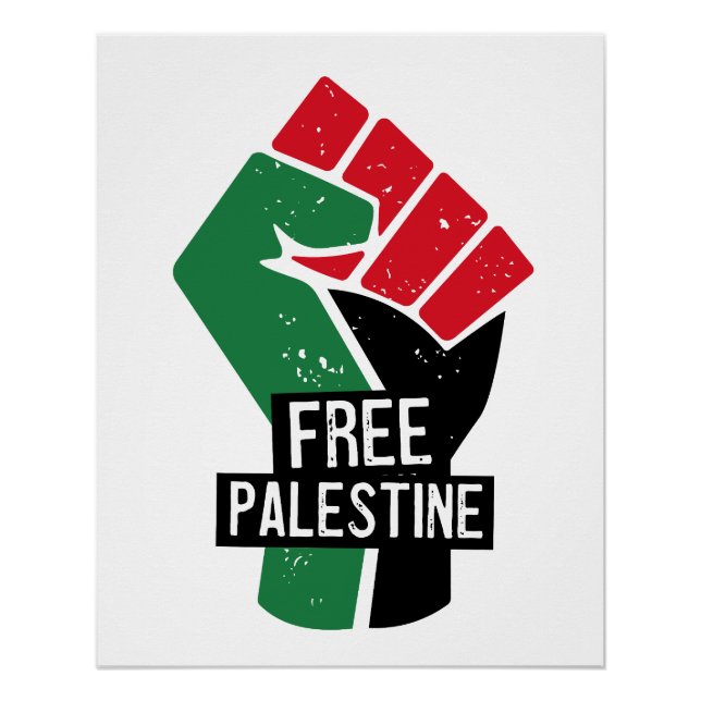 Póster Pinto de bandeira da Palestina livre (Frente)