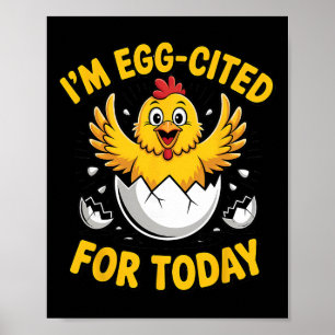 Poster Pinto Design Amante de Frango Ansioso Filhote Eclo
