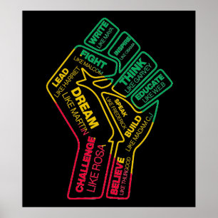 Poster Pinto motivacional do herói da história negra
