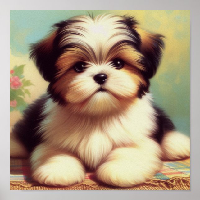 Poster Pintor Cute Shih-Tzu (Frente)