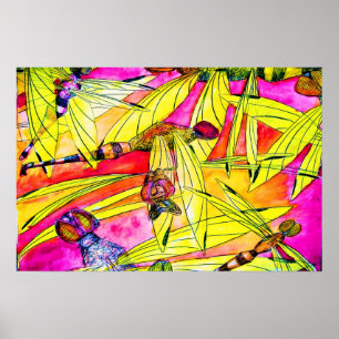 Poster Pintor de aquarela de Dragonfly