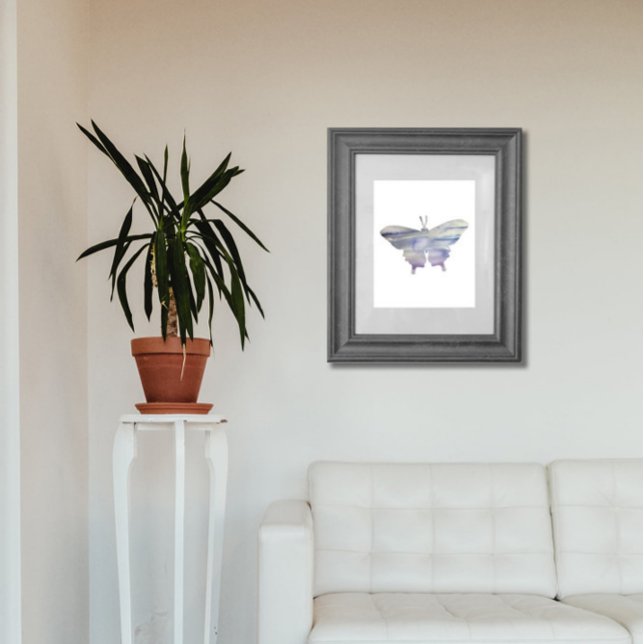 Poster Pintor de Aquarela Púrpura da Borboleta (Criador carregado)