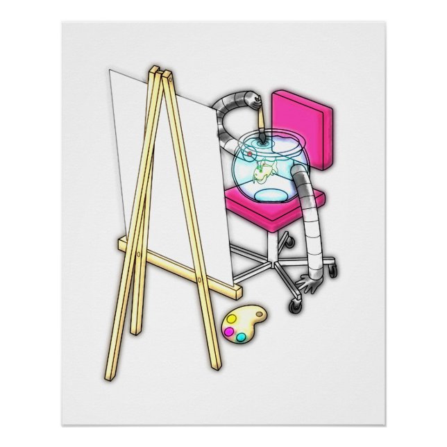 Póster Pintor de Peixes ("Cor da Água") - (Frente)
