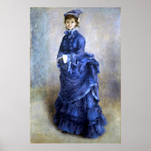 Poster Pintor impressionista da mulher azul parisienne