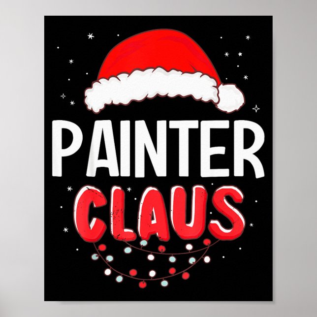 Poster Pintor Papai Noel Fato de Natal Combinando (Frente)