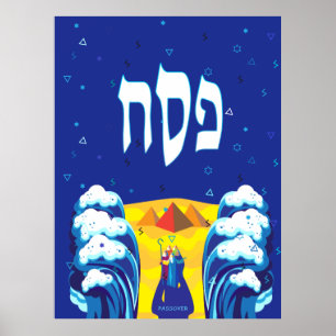 Poster Pintor Pop de Êxodo de Passover Moisés e Israelita