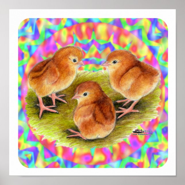 Póster Pintos Bebês Vermelhos (Frente)