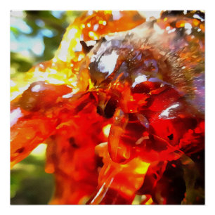 Póster Pintti Abstrato de Resina com Abstrato de Árvore A