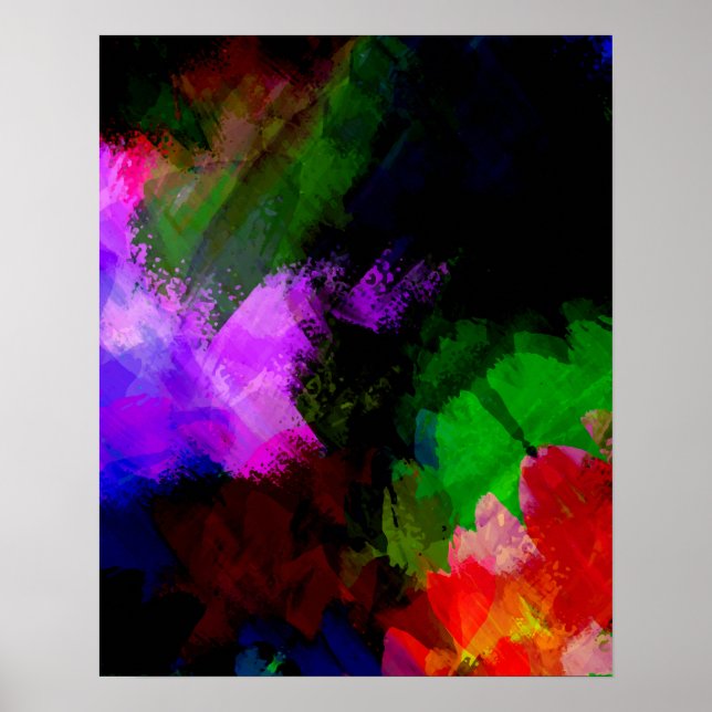 Poster pintura a abstrato de aquarela 2 (Frente)