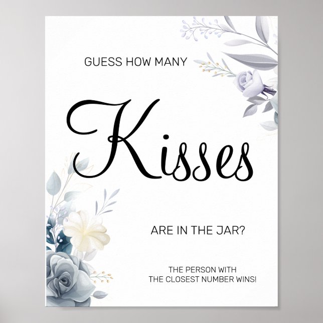 Poster Pintura à água Quantos beijos Sinal de jogo para c (Frente)