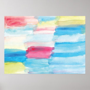 Póster pintura a aquarela abstrato