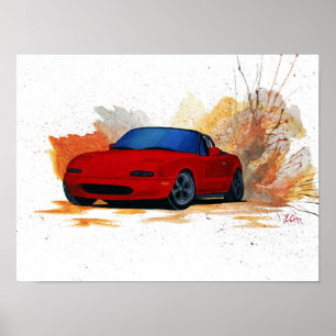 Póster Pintura à deriva Mazda Miata