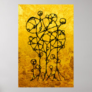 Poster Pintura à Mão - Grupo de Árvores Abstratas 1