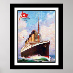 Poster Pintura a óleo da linha branca Titanic
