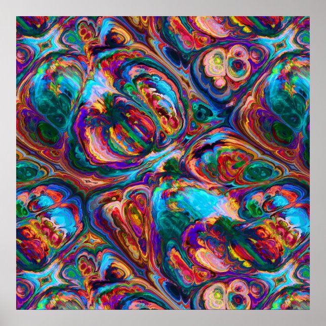 Poster Pintura a óleo de abstrato Inscrita (Frente)