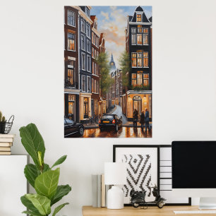 Poster pintura a óleo de Amsterdã