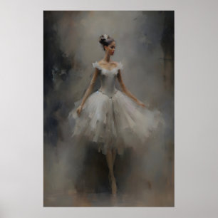 Poster Pintura a óleo de bailarina ballet, Dark Academia