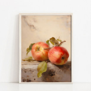 Poster Pintura a Óleo de Natureza Morta de Maçã, Impressã