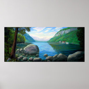 Poster Pintura a óleo de Westmore Vermont do lago