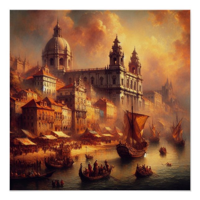 Póster Pintura a óleo do Renascimento (Frente)
