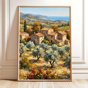 Poster Pintura a Óleo Impressionista do Campo ao Meio-Dia